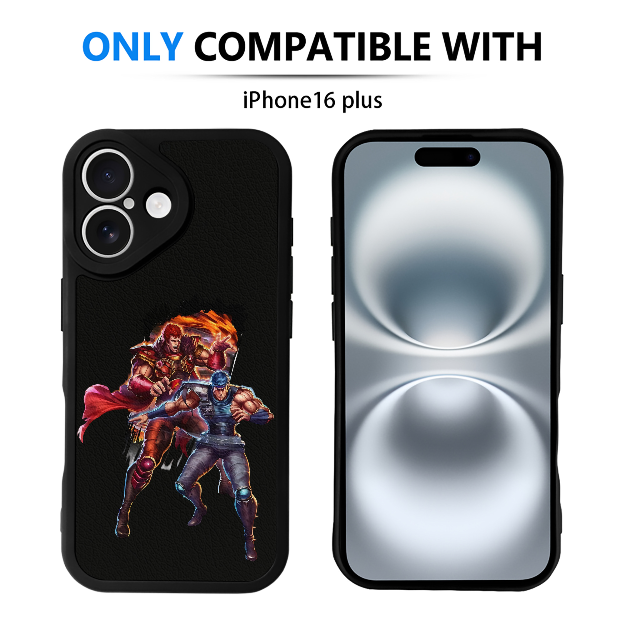 （画像用） 北斗の拳 Fist of the North Star 【iPhone 16シリーズ対応】シリコンスマホケース（レザー調） 材質：シリコン
